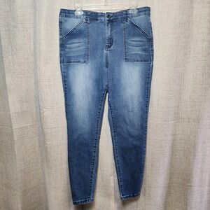 Grace & Lace Denim Jeans Women's 16 Medium Wash Tapered Leg‎ Stretch High Rise